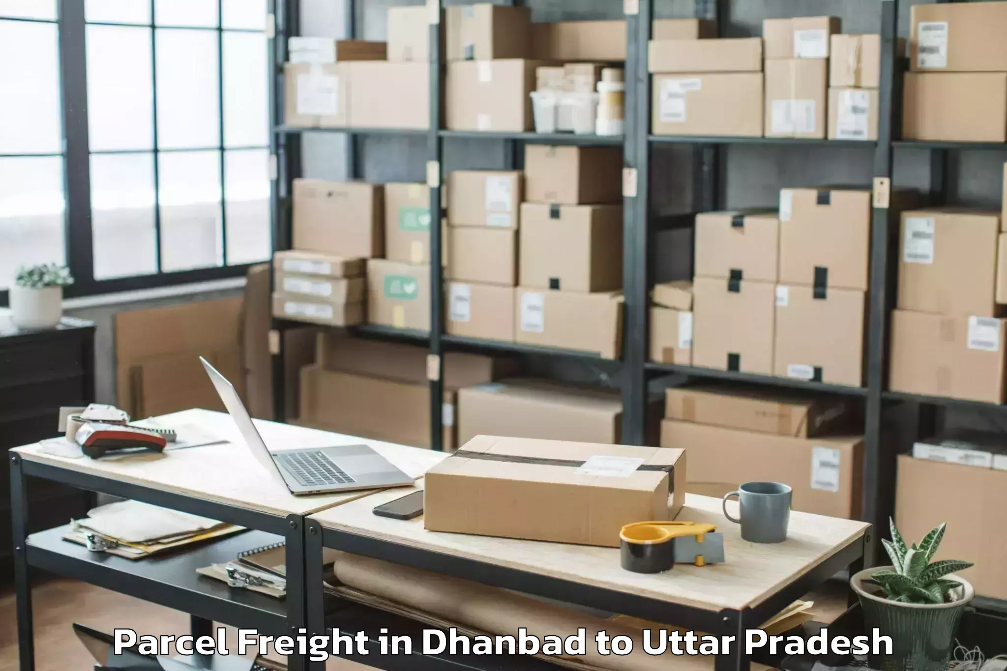 Leading Dhanbad to Maharaganj Parcel Freight Provider